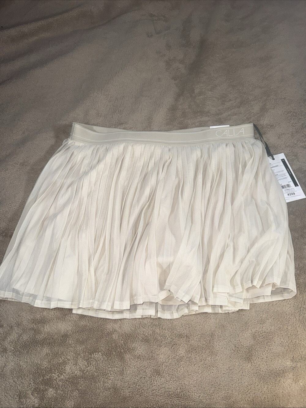 Calia skort womens XL court khaki sand New! golf tennis skirt high‎ rise